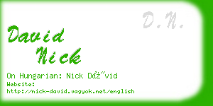 david nick business card